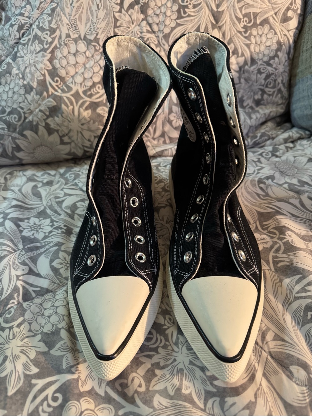 Converse Black High-Top Sneaker Booties. Needs laces. Runs small.
